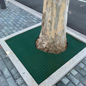 厂家直供橡胶护树板橡胶树篦子环保盖板热熔橡胶树围子树池盖板