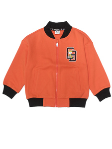 品牌家男童棒球服棉质卫衣开衫儿童春秋单衣橙色休闲儿童外套夹克