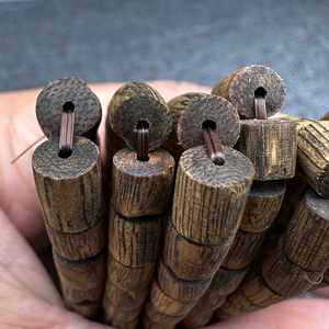 油叶子品种奇楠随形沉香桶珠手串链男女款黑油老木料绿棋保真天然