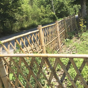 户外竹围墙竹篱笆隔断 竹栅栏护栏花栏别墅围墙竹屏风紫竹帘竹竿