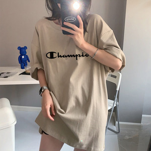 日版champion冠军短袖t恤女2022夏季宽松中长款情侣潮牌半袖上衣