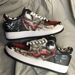 nike耐克airforce1空军一号af1篮球鞋定制漫威毒液手绘diy涂鸦男
