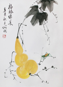 手绘葫芦国画特价挂画无框画芯玄关装饰画招财字画中式水墨画真迹