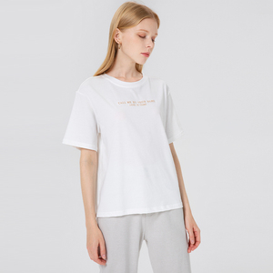 nome诺米品牌女装短袖t恤白色字母宽松百搭上衣wgcx1984