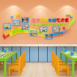 舞蹈房教室幼儿园墙面装饰画布置口才培训班贴纸照片墙环创文化