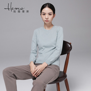 新款高端羊绒衫女100纯羊绒半高领长袖修身打底海尔曼斯旗舰店598
