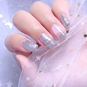 爆闪铂金胶银色微钻胶镭射小亮片璀璨美甲钻石胶星空经典微钻箔胶