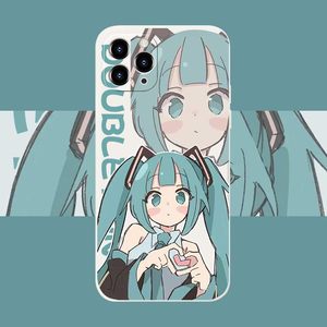 二次元初音未来双马尾少女适用苹果13手机壳华为p50oppoa72小米11