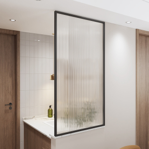 长虹玻璃隔断屏风卫生间网红玄关柜客厅半墙铁艺不锈钢洗漱台隔断