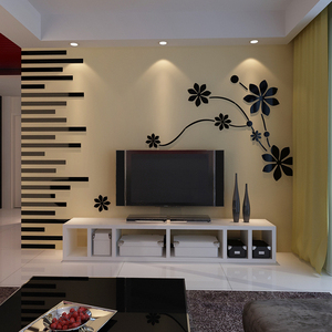 现代简约墙贴3d立体客厅电视背景墙纸亚克力墙壁贴纸房间装饰贴画