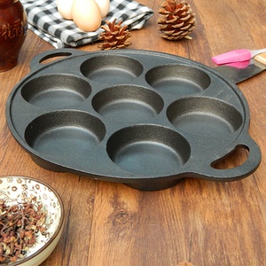 铸铁七孔锅煎蛋汉堡模具蛋堡机烧饼锅加厚平底电磁炉燃气灶通用