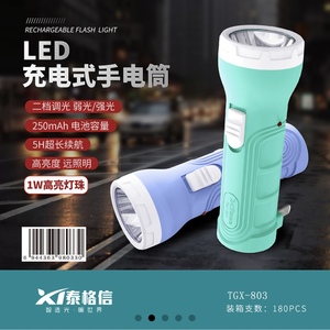 泰格信迷你时尚口红手电筒便携可充电锂电池多功能家用远射照明