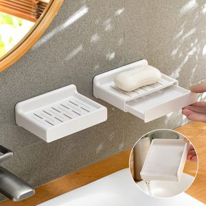 肥皂盒免打孔壁挂式家用高档沥水香皂盒卫生间浴室双层滤水肥皂架