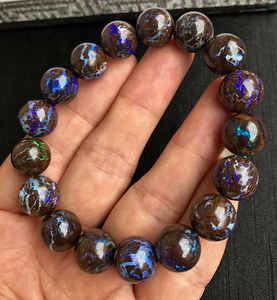 铁欧泊手链手串澳宝项链澳大利亚蛋白石火彩证书纯天然