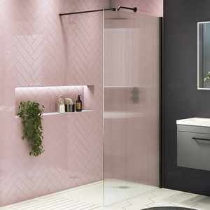 简易无框钢化玻璃屏风一字型隔断墙浴室玻璃门淋浴房浴屏定制定做