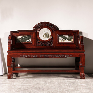 仿红木双人沙发