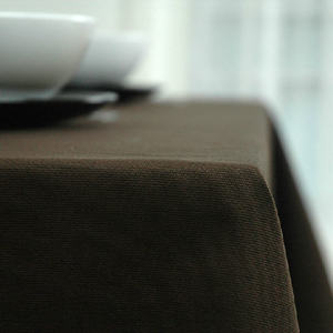 简约家用纯棉帆布纯色褐色深咖啡色盖布茶几布台布餐桌布艺装饰