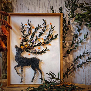 钉子绕线画手工diy材料包创意制作立体鹿语弦丝画情侣生日礼物