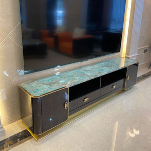 意式宾利轻奢大理石电视柜极简别墅客厅视听柜港式后现代落地柜