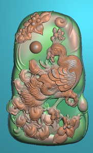 21浮雕图玉雕孔雀开屏凤凰22