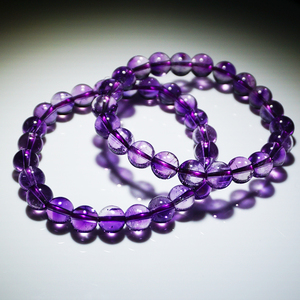 天然超七紫发晶水晶手串手链紫色男女生饰品礼物