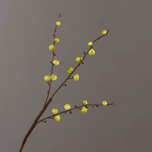 北欧仿真花单枝海棠果客厅餐桌室内茶几花艺插花摆件摄影道具假花