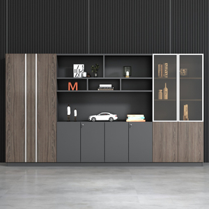 文件柜木质高柜老板办公室书柜资料柜展示柜背景柜子靠墙带锁定制