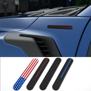 跨境电商美国国旗车贴长条形改装3D立体车身贴铝标划痕贴金属尾标