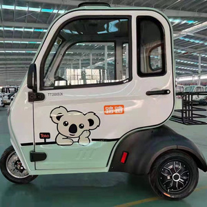 踏踏米粒小型电动三轮两人前后座全封闭电动代步车接送孩子双电机