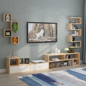 墙上置物架现代简约电视背景墙造型装饰架客厅电视柜创意格子搁板