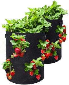亚马逊多孔毛毡草莓种植袋立体种菜盆无纺布美植袋屋顶阳台植物袋