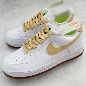 适配nike air force 107 lv8白棕植物刺绣米黄空军一号af1鞋带