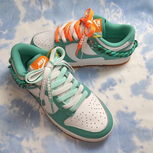 适配nike dunk low女款水鸭青蒂芙尼休闲板鞋fearlesss双色鞋带
