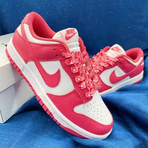 适配nike dunk low archeo pink女款玫粉色红色渐变腰果花鞋带