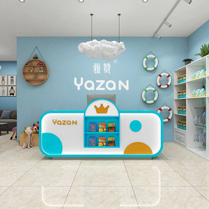 母婴店收银台童装店吧台幼儿园早教中心培训机构前台接待台烤漆