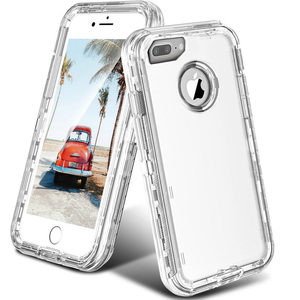 加厚透明手机壳适用苹果7/8P全包防摔iPhone6SPlus胶套硬壳三合一