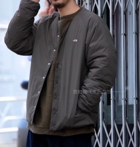 现货tnf紫标 down cardigan紫标 光电子薄款羽绒服外套陈冠希同款