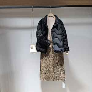 优美世界正品女装冬季时尚修身简约纯色百搭白鸭绒羽绒服sc4y2221