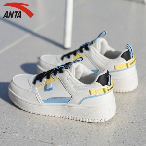 安踏板鞋女鞋2022春秋新款官网旗舰小白鞋休闲空军一号女aj运动鞋