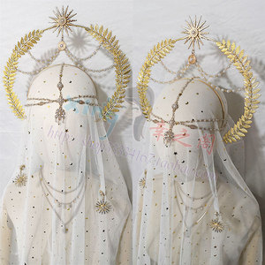 [幸之阁]lolita圣母光环 新娘珍珠头饰 洛丽塔 走秀拍照道具