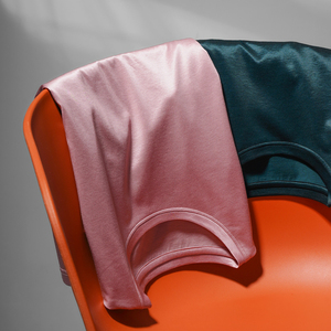 80支丝光棉高品质基础薄款白色t恤衫女夏冰丝纯棉半袖孔雀蓝上衣