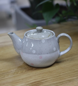 特惠五折！外贸出口手工手绘陶瓷餐具日式茶壶茶具花茶 雨点450ML