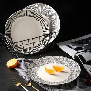 艺家创意北欧日式陶瓷平盘浅盘家用西餐盘牛排盘早餐盘子圆形餐具