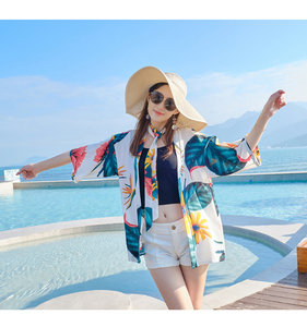 实拍1843# 2019新款海边防晒衣女沙滩防晒衫夏季外搭开衫上衣外套