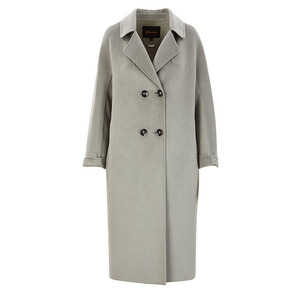 货量有限 chlosio克劳西秋冬欧洲进口羊绒绿卡其色双面呢面料大衣