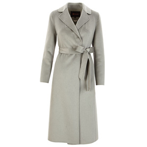 货量有限 chlosio克劳西秋冬欧洲进口羊绒双面呢面料绿卡其色大衣