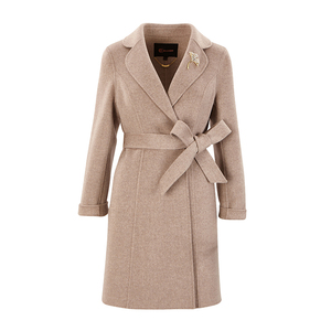 货量有限 chlosio克劳西秋冬珍珠胸针羊绒大衣