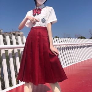 jk制服长裙红色