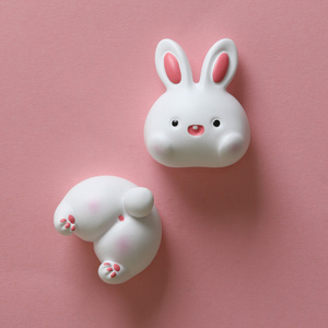 未半兔年吉祥物公仔小兔子磁性冰箱贴磁贴磁铁个性创意3D立体装饰