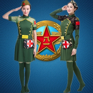 《奔赴》舞蹈演出服军旅女成人舞台歌唱祖国团体舞蹈儿童兵服迷彩